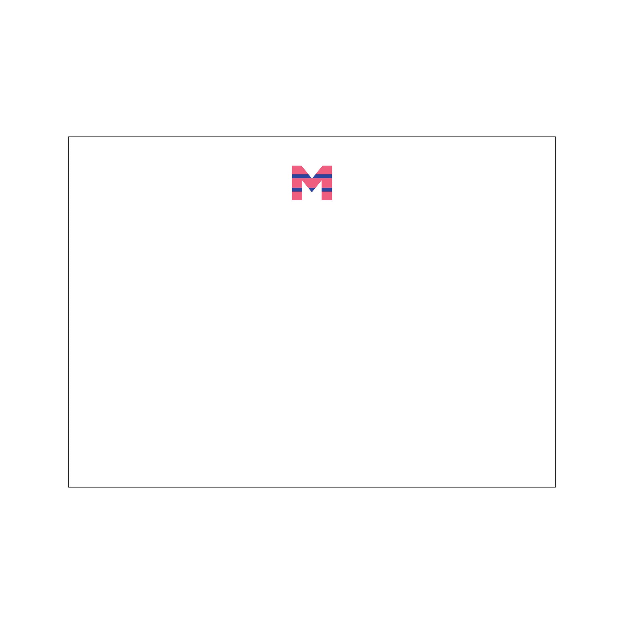 Bold Stripe Initial Large Card - Raspberry