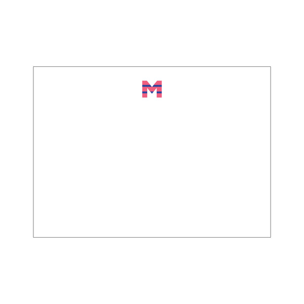 Bold Stripe Initial Large Card - Raspberry