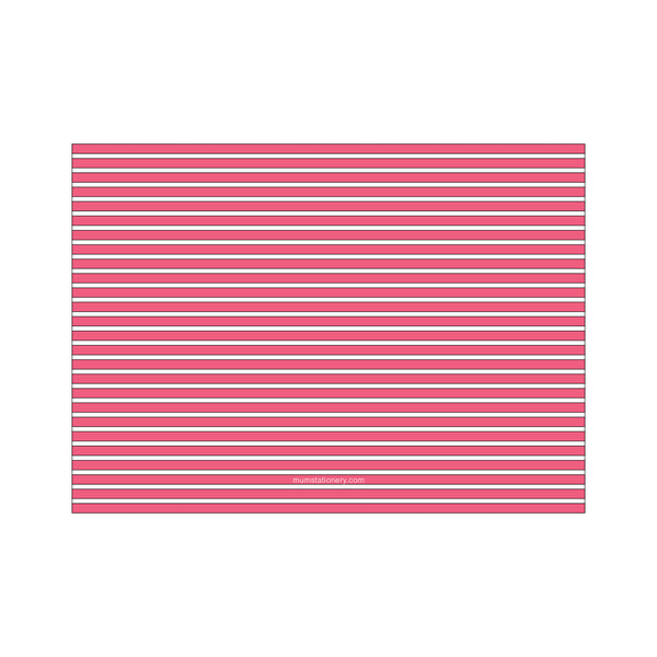 Bold Stripe Initial Large Card - Raspberry