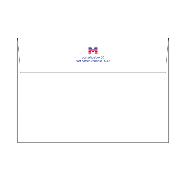 Bold Stripe Initial Large Card - Raspberry