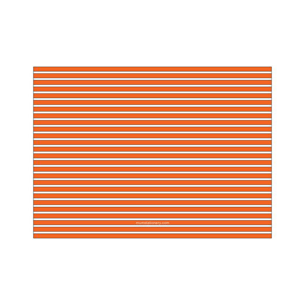 Bold Stripe Initial Large Card - Orange