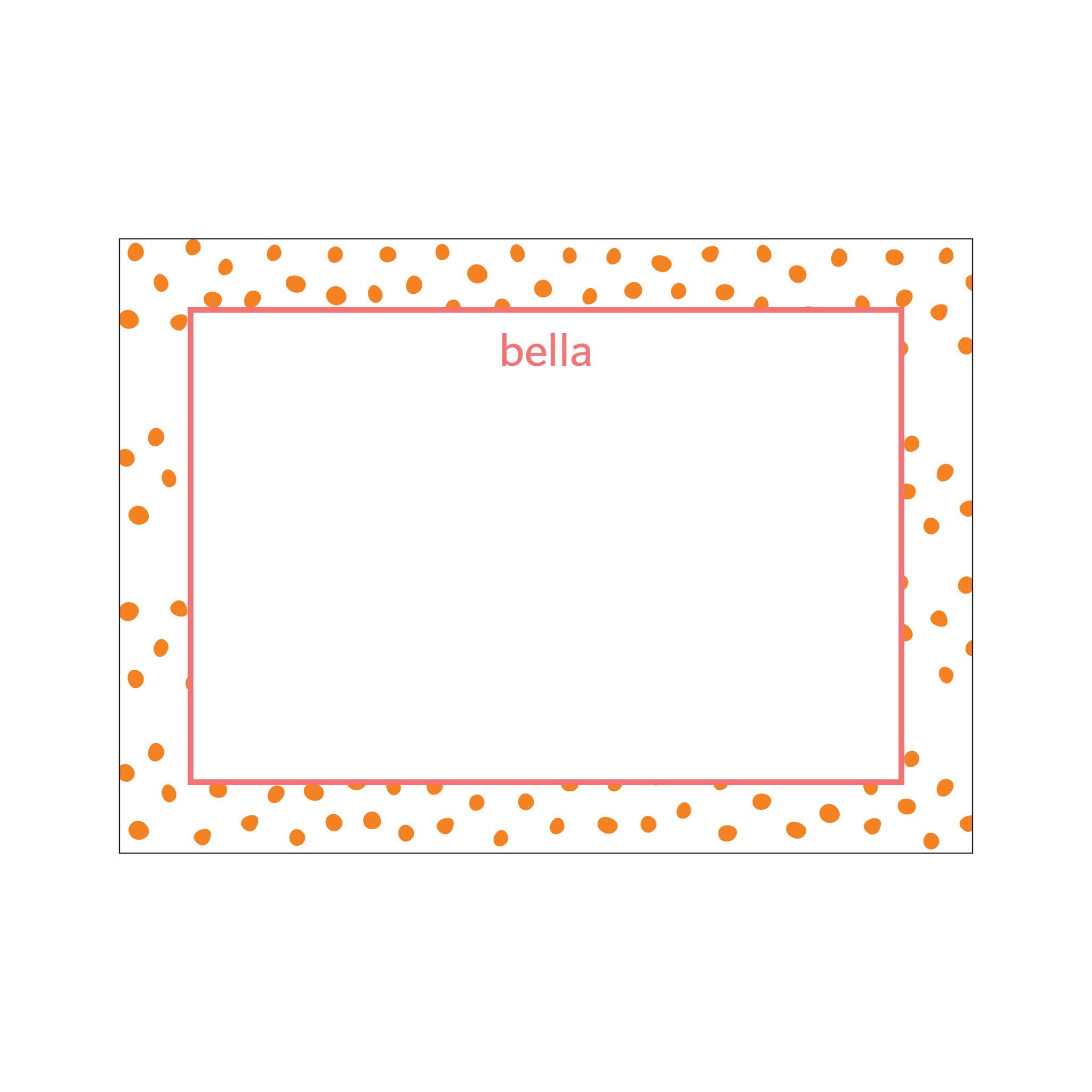 Ditsy Large Card - Orange