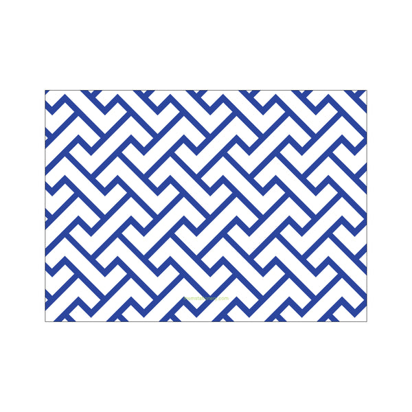 Greek Key 3 Large Card - French Blue