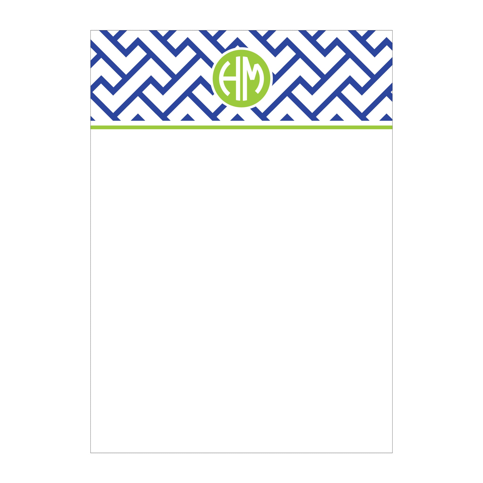 Greek Key 3 Large Notepad - French Blue