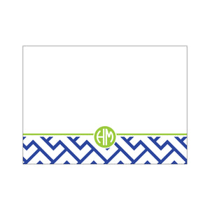 Greek Key 3 Large Card - French Blue