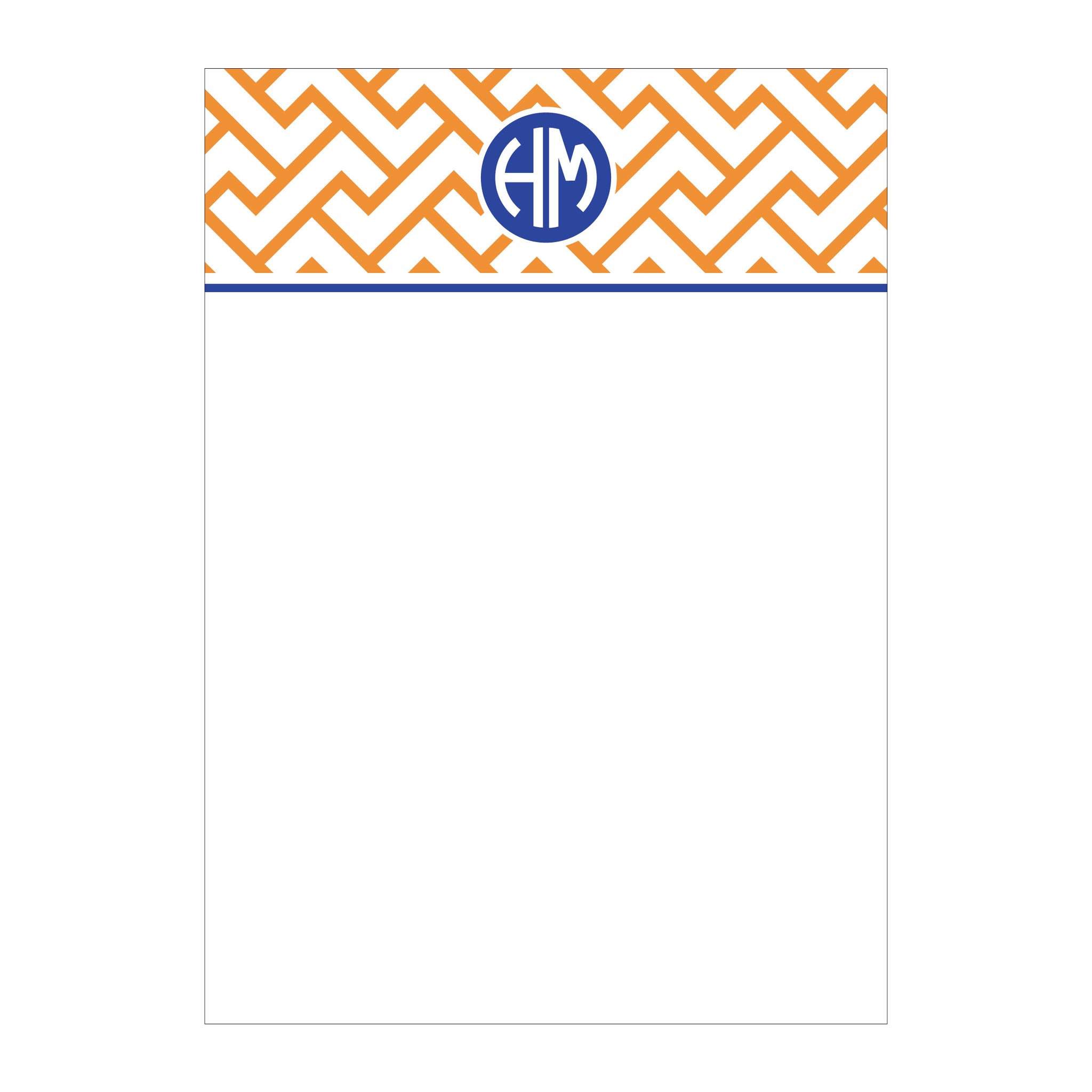 Greek Key 3 Large Notepad - Orange