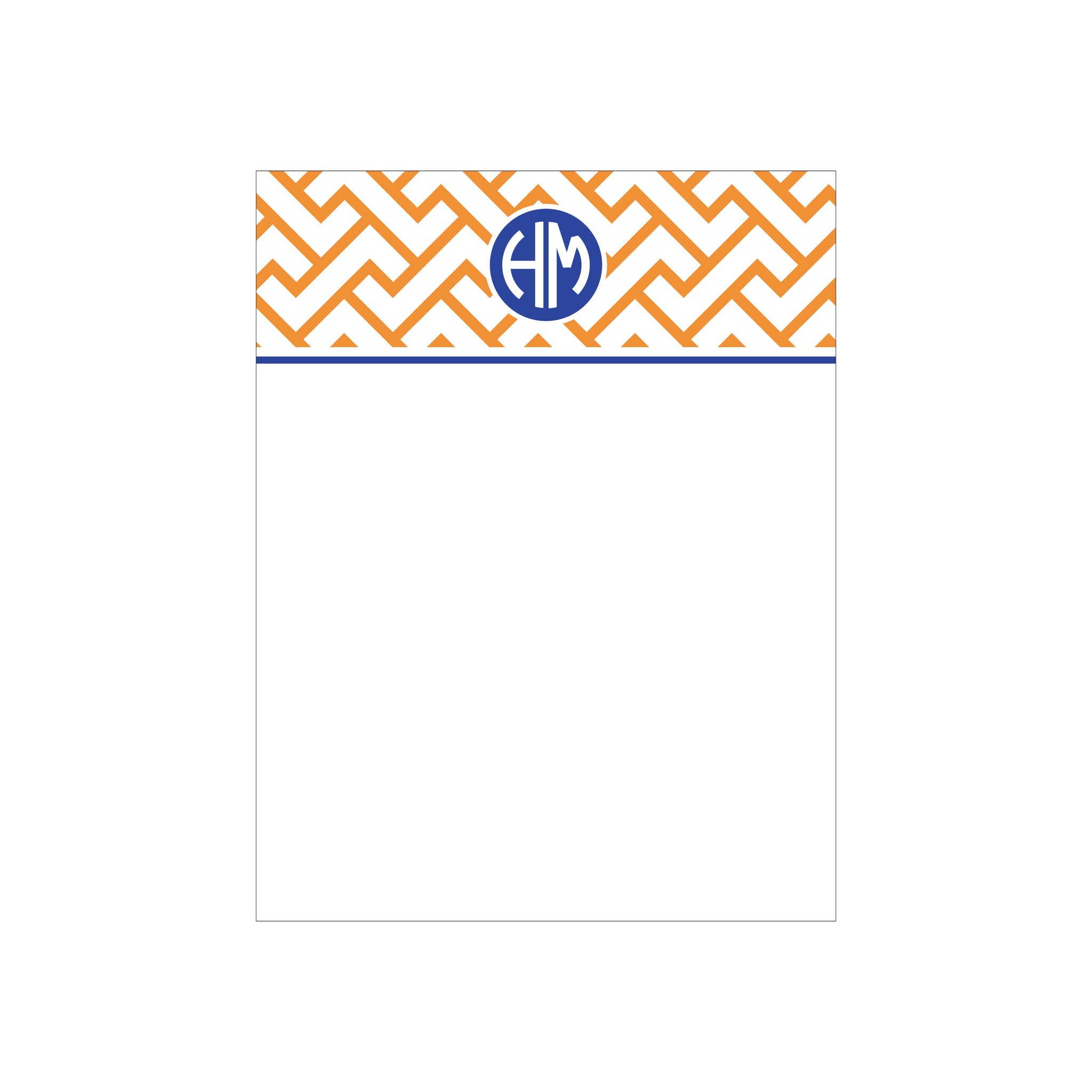 Greek Key 3 Small Notepad - Orange