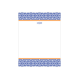 Greek Key Part 2 Small Notepad - French Blue
