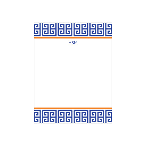 Greek Key Part 2 Small Notepad - French Blue
