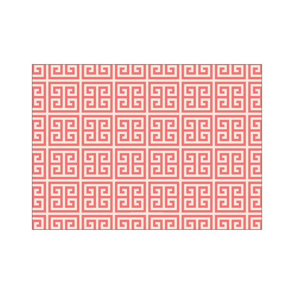 Greek Key 2 Large Card - Coral