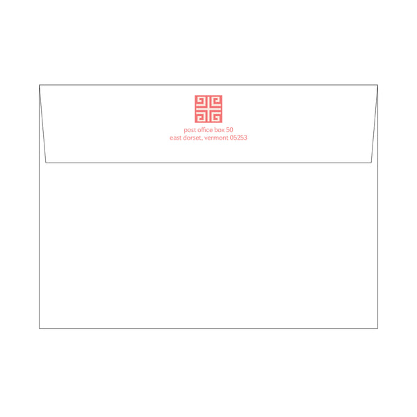 Greek Key 2 Large Card - Coral