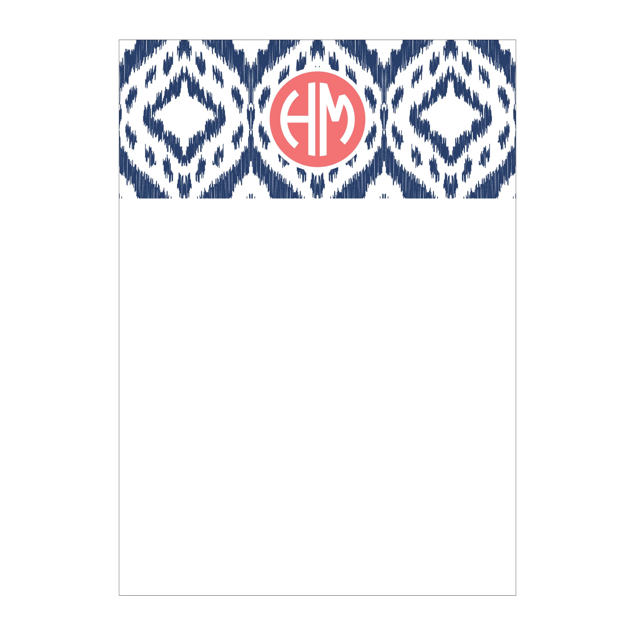 Ikat Large Notepad - Navy