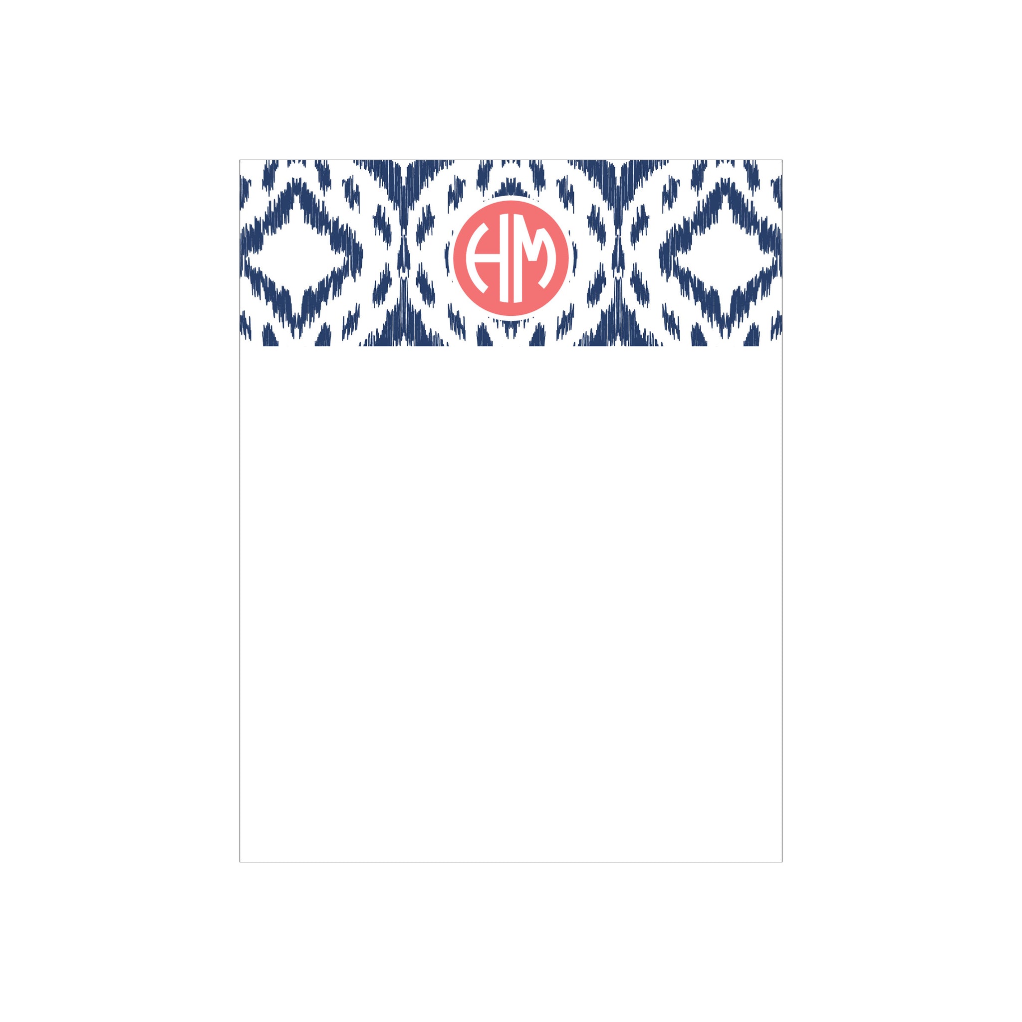 Ikat Small Notepad - Navy