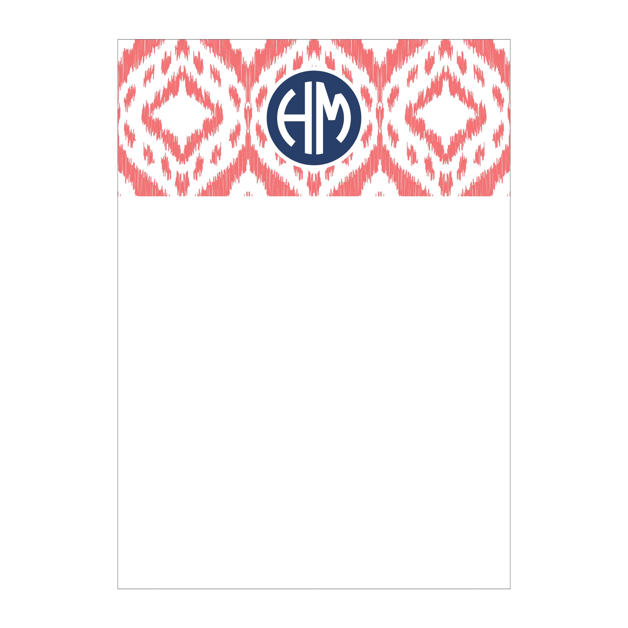 Ikat Large Notepad - Coral