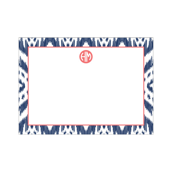 Ikat Large Card - Navy