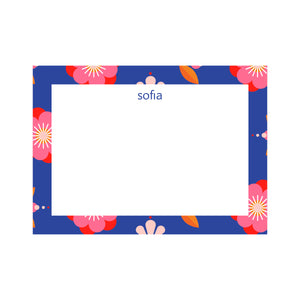New Floral Large Card - French Blue