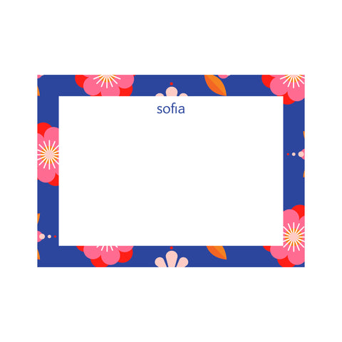 New Floral Large Card - French Blue