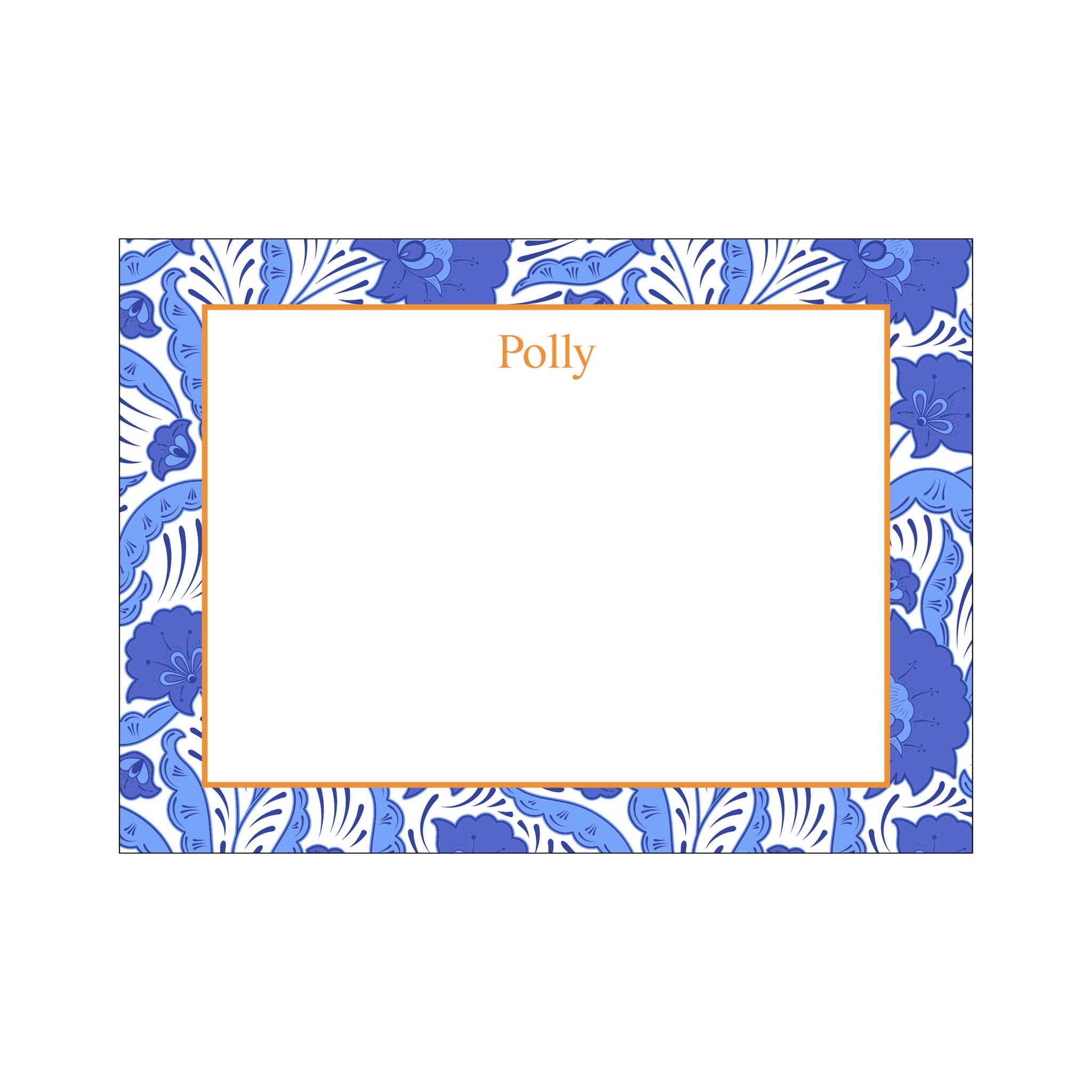 Hand Block Large Card - Cornflower