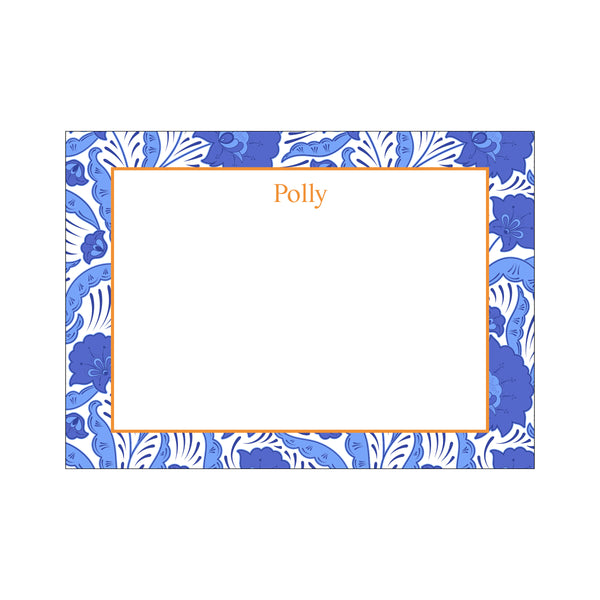 Hand Block Large Card - Cornflower