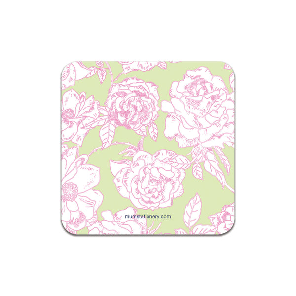 Flora Coasters - Pink + Green