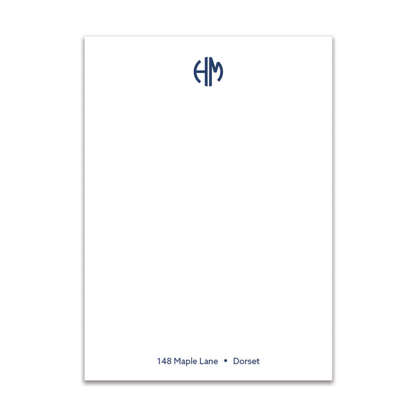 Circle 2 Initial Large Card - Navy