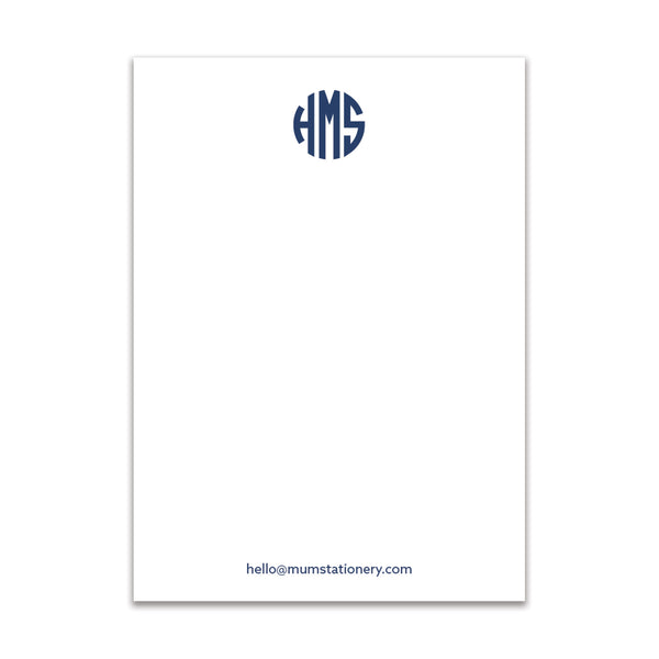 Circle 3 Initial Large Card - Navy