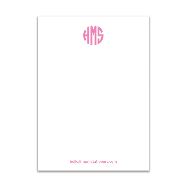 Circle 3 Initial Large Card - Pink