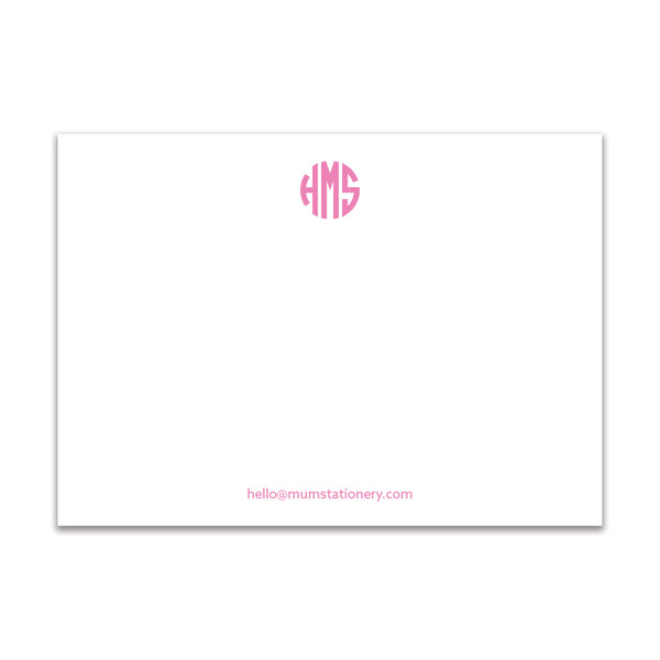 Circle 3 Initial Large Card - Pink