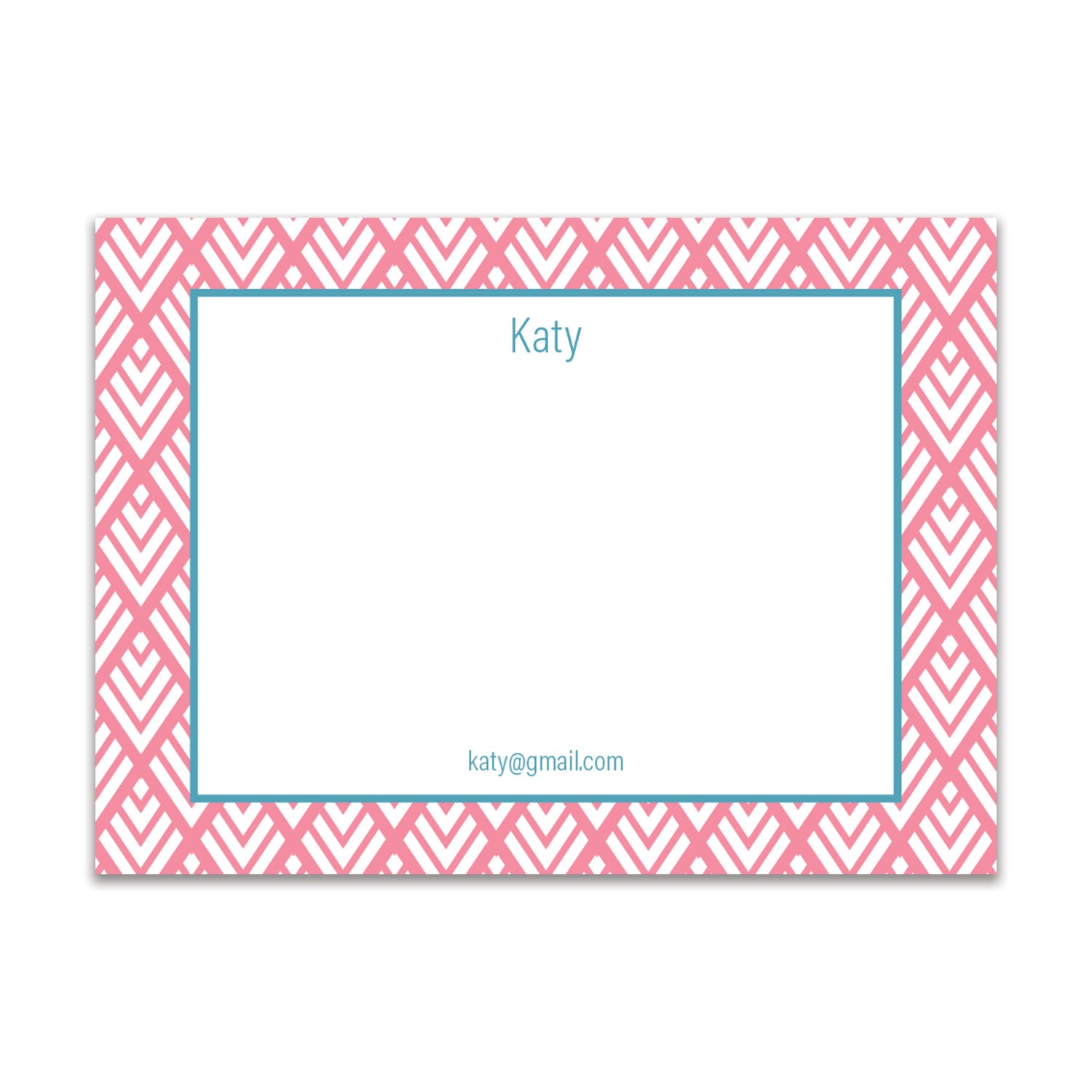 Diamonds Large Card - Coral