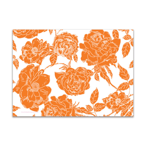 Flora Large Card - Orange