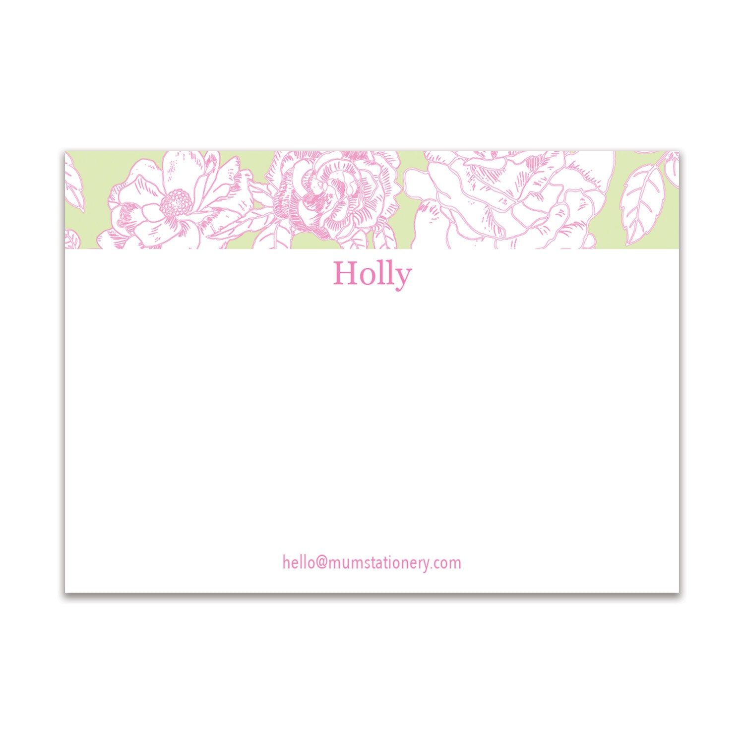 Flora Large Card - Green/Pink