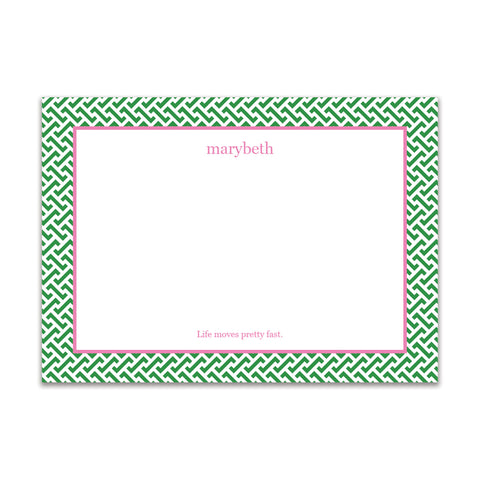 Greek Key Large Card - Kelly