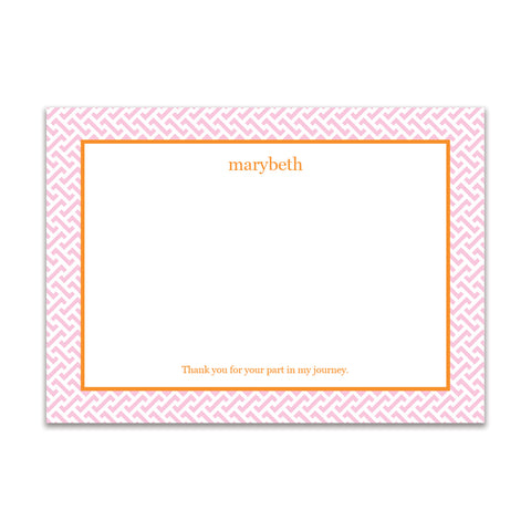 Greek Key Large Card - Pink