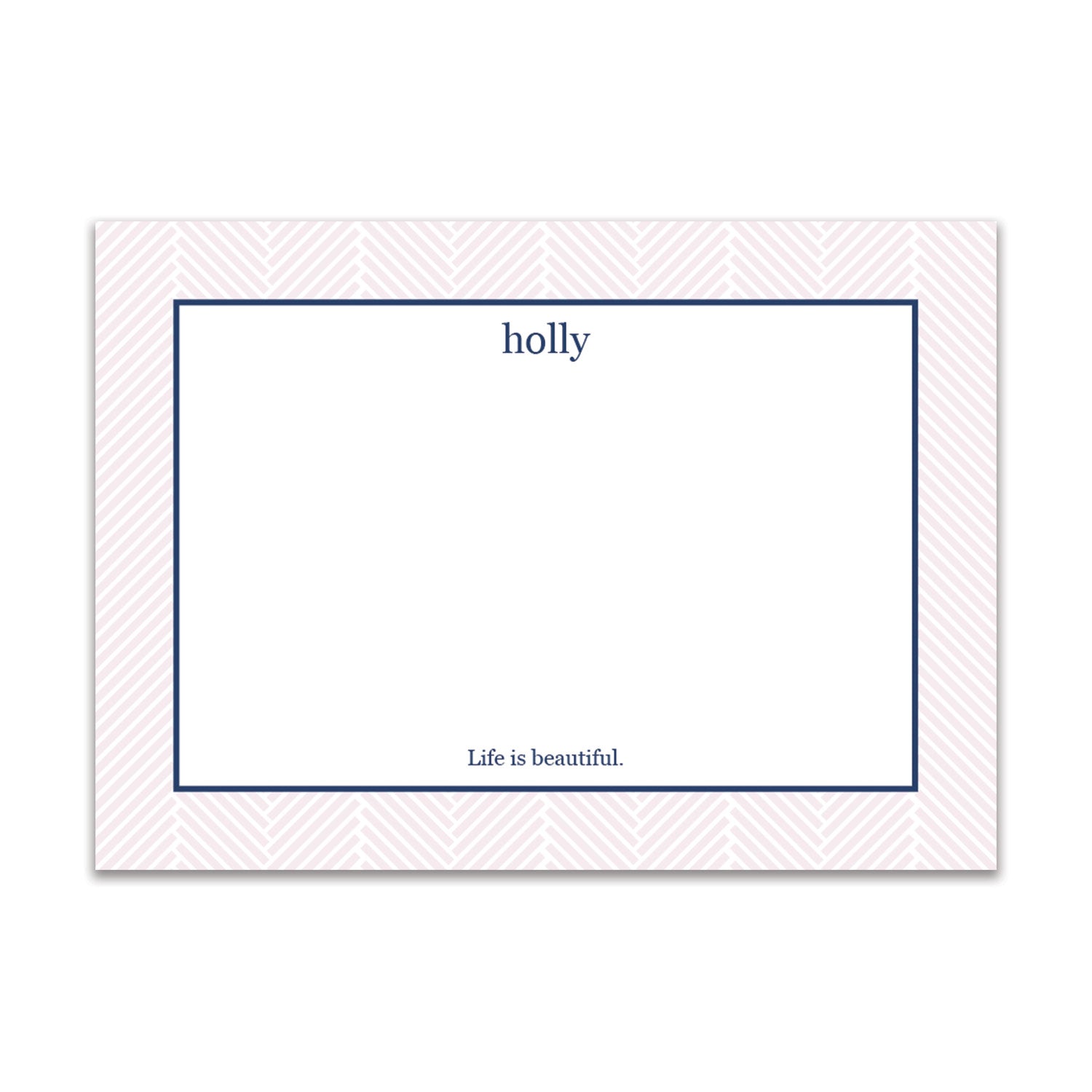 Herringbone Large Card - Blush