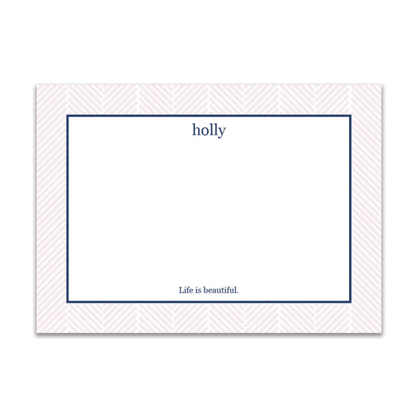 Herringbone Large Card - Blush