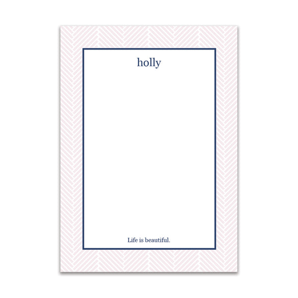 Herringbone Large Card - Blush