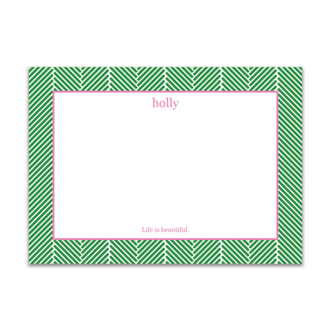 Herringbone Large Card - Kelly