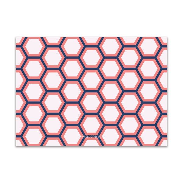 Honeycomb Large Card - Navy