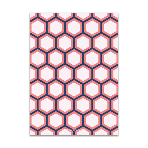 Honeycomb Large Card - Navy