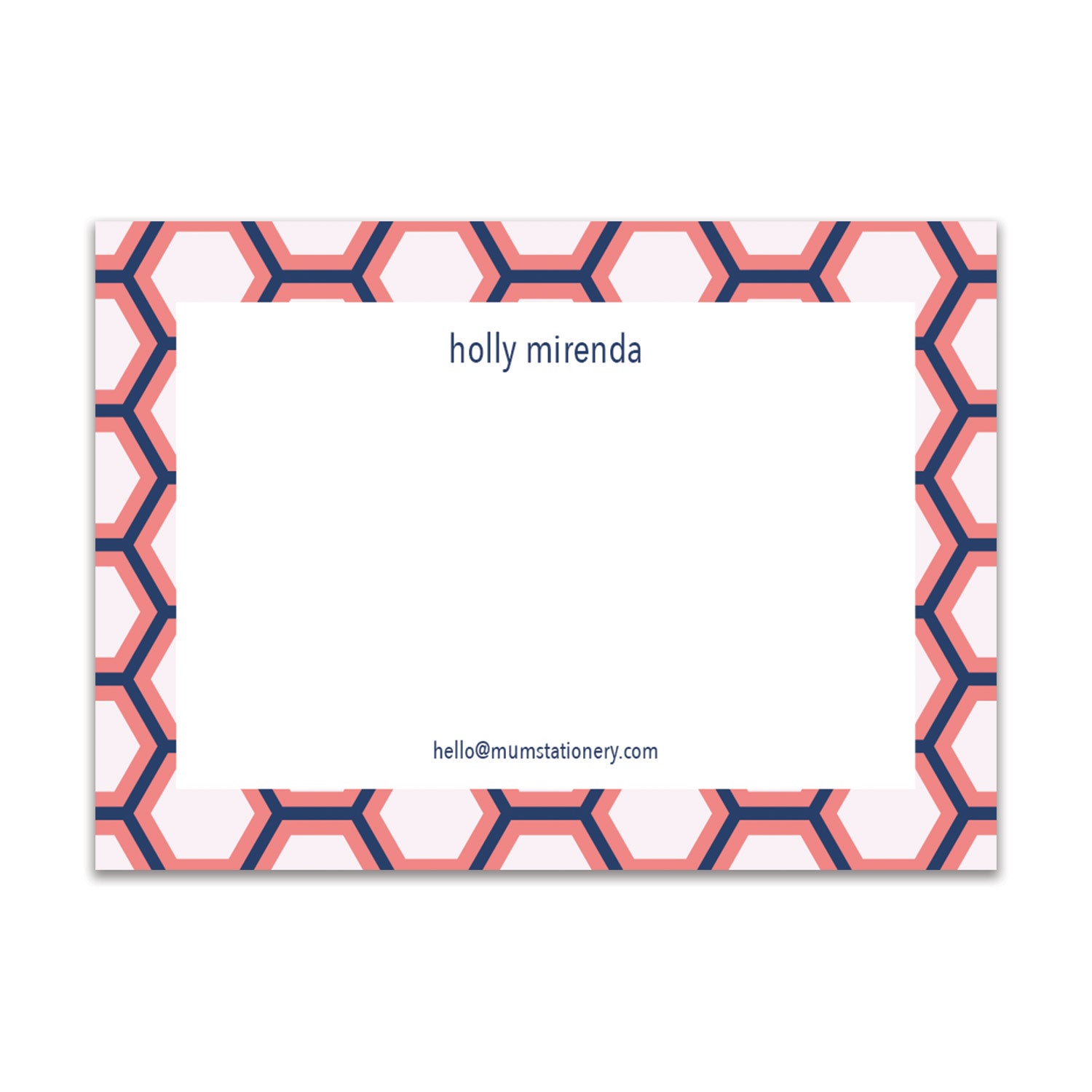 Honeycomb Large Card - Navy