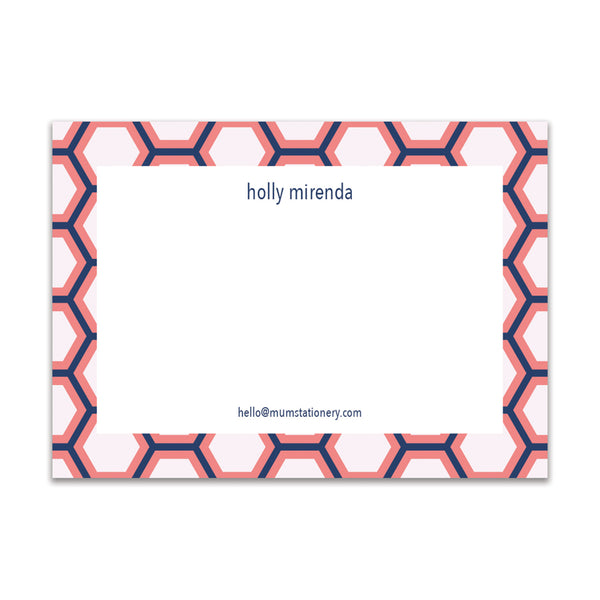 Honeycomb Large Card - Navy