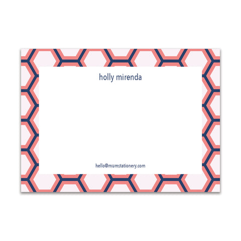 Honeycomb Large Card - Navy