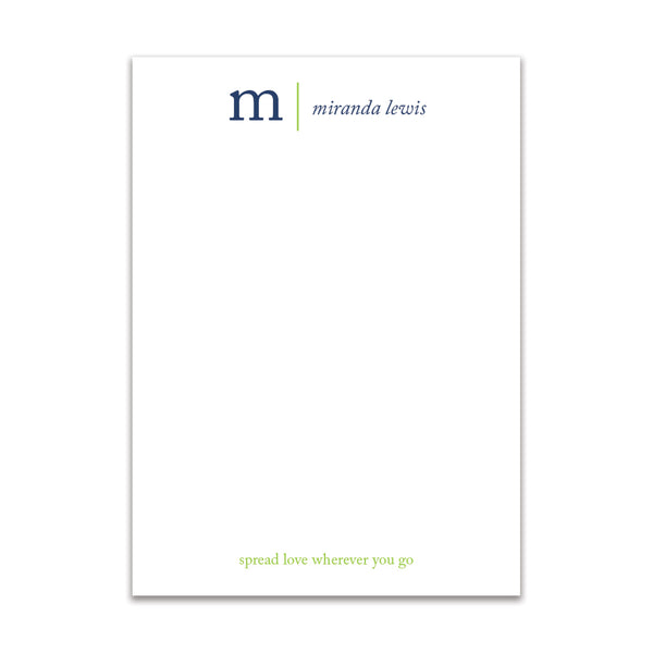 Initial Serif Large Card - Navy