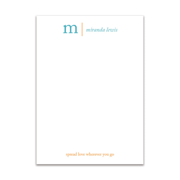 Initial Serif Large Card - Turquoise