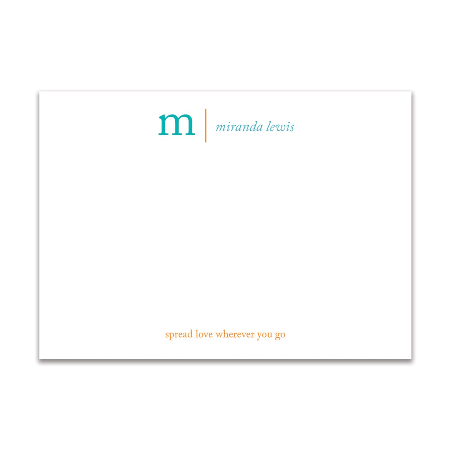 Initial Serif Large Card - Turquoise