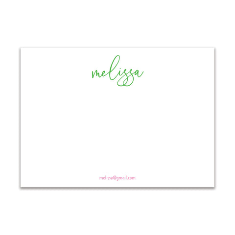 Modern Script Large Card - Green + Pink