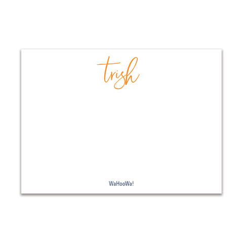 Modern Script Large Card - Orange + Navy