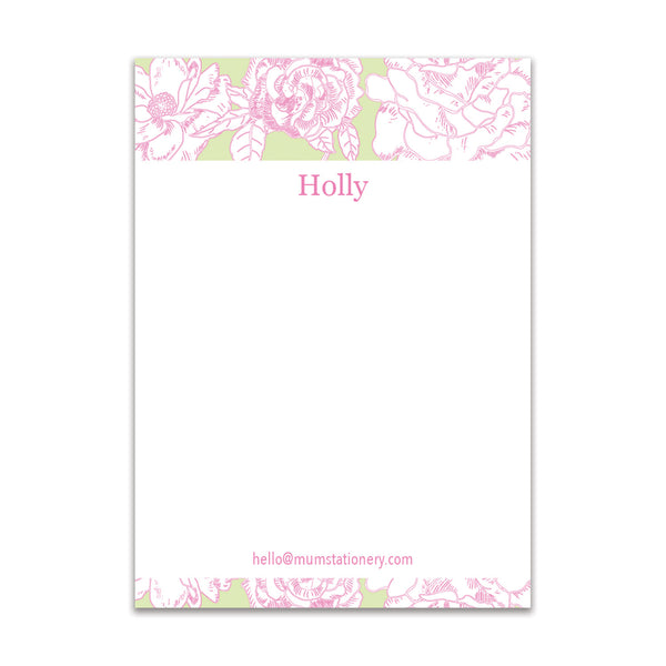 Flora Large Card - Green/Pink