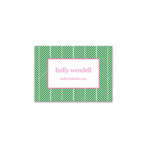 Herringbone Mini Card - Kelly