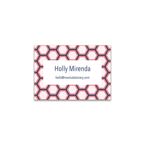 Honeycomb Mini Card - Navy